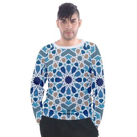 Arabic Geometric Design Pattern  Men s Long Sleeve Raglan Tee by LoolyElzayat