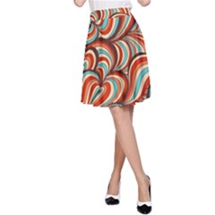 Psychedelic Swirls A-line Skirt by Filthyphil