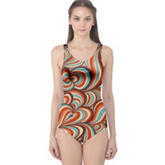 Psychedelic Swirls One Piece Swimsuit by Filthyphil