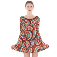 Psychedelic Swirls Long Sleeve Velvet Skater Dress by Filthyphil