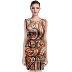 Psychedelic Swirls Sleeveless Velvet Midi Dress by Filthyphil