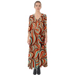 Psychedelic Swirls Button Up Boho Maxi Dress by Filthyphil