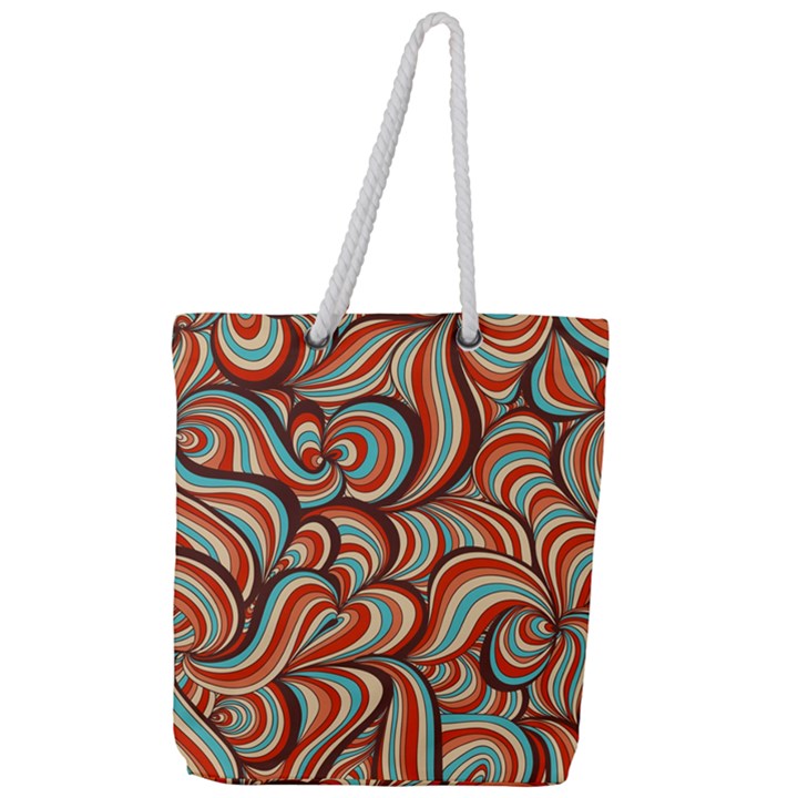 Psychedelic Swirls Full Print Rope Handle Tote (Large)