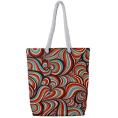 Psychedelic Swirls Full Print Rope Handle Tote (small)