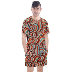 Psychedelic Swirls Men s Mesh Tee And Shorts Set