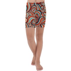 Psychedelic Swirls Kids  Lightweight Velour Capri Yoga Leggings by Filthyphil