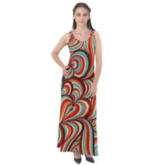 Psychedelic Swirls Sleeveless Velour Maxi Dress by Filthyphil