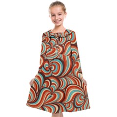 Psychedelic Swirls Kids  Midi Sailor Dress