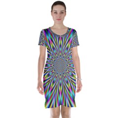 Psychedelic Wormhole Short Sleeve Nightdress by Filthyphil