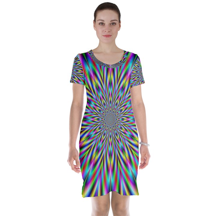 Psychedelic Wormhole Short Sleeve Nightdress