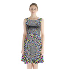 Psychedelic Wormhole Sleeveless Waist Tie Chiffon Dress by Filthyphil