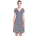 Psychedelic Wormhole Short Sleeve Front Wrap Dress View1