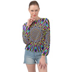 Psychedelic Wormhole Banded Bottom Chiffon Top by Filthyphil