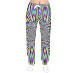 Psychedelic Wormhole Women Velvet Drawstring Pants by Filthyphil