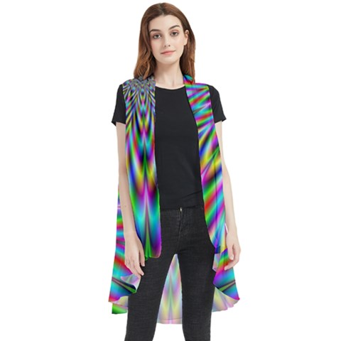 Psychedelic Wormhole Sleeveless Chiffon Waistcoat Shirt by Filthyphil