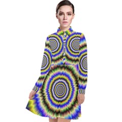 Psychedelic Blackhole Long Sleeve Chiffon Shirt Dress by Filthyphil