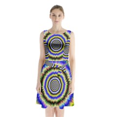 Psychedelic Blackhole Sleeveless Waist Tie Chiffon Dress by Filthyphil