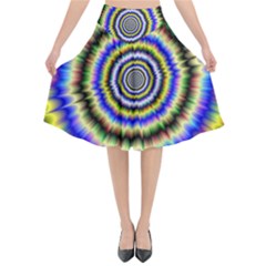 Psychedelic Blackhole Flared Midi Skirt by Filthyphil