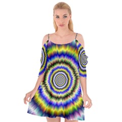 Psychedelic Blackhole Cutout Spaghetti Strap Chiffon Dress by Filthyphil