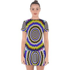 Psychedelic Blackhole Drop Hem Mini Chiffon Dress by Filthyphil