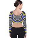 Psychedelic Blackhole Velvet Long Sleeve Crop Top View2