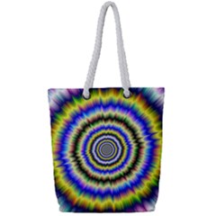 Psychedelic Blackhole Full Print Rope Handle Tote (small) by Filthyphil