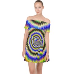 Psychedelic Blackhole Off Shoulder Chiffon Dress by Filthyphil