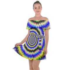 Psychedelic Blackhole Off Shoulder Velour Dress by Filthyphil