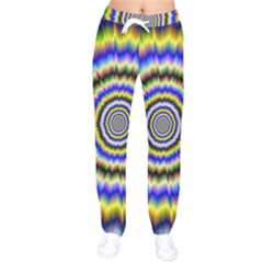 Psychedelic Blackhole Women Velvet Drawstring Pants by Filthyphil