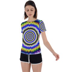 Psychedelic Blackhole Back Circle Cutout Sports Tee by Filthyphil