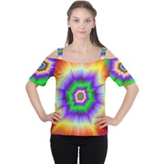 Psychedelic Trance Cutout Shoulder Tee