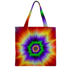 Psychedelic Explosion Zipper Grocery Tote Bag by Filthyphil