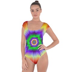 Psychedelic Explosion Short Sleeve Leotard  by Filthyphil