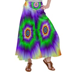 Psychedelic Explosion Satin Palazzo Pants by Filthyphil