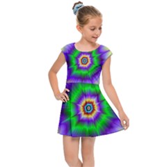 Psychedelic Explosion Kids  Cap Sleeve Dress