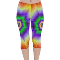 Psychedelic Trance Velvet Capri Leggings 