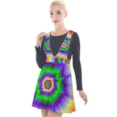 Psychedelic Trance Plunge Pinafore Velour Dress by Filthyphil