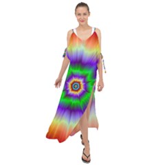 Psychedelic Explosion Maxi Chiffon Cover Up Dress by Filthyphil