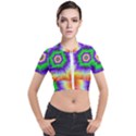 Psychedelic Trance Short Sleeve Cropped Jacket View1