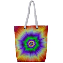 Psychedelic Big Bang Full Print Rope Handle Tote (small) by Filthyphil