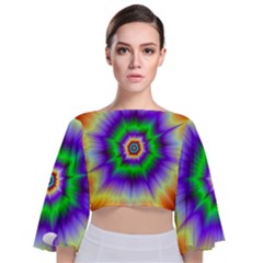 Psychedelic Big Bang Tie Back Butterfly Sleeve Chiffon Top by Filthyphil