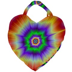 Psychedelic Big Bang Giant Heart Shaped Tote by Filthyphil