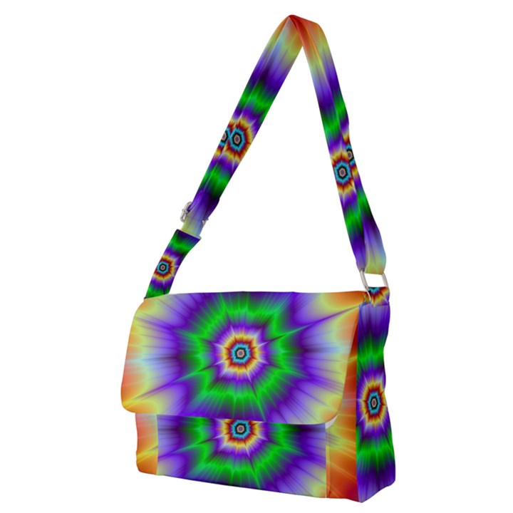 Psychedelic Explosion Full Print Messenger Bag (M)