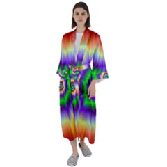 Psychedelic Explosion Maxi Satin Kimono