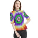 Psychedelic Explosion Frill Neck Blouse View1