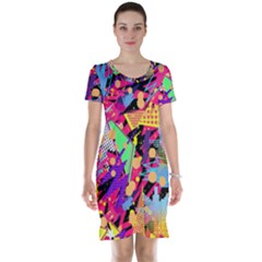 Psychedelic Geometry Short Sleeve Nightdress by Filthyphil