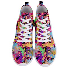 Psychedelic Geometry Men s Lightweight High Top Sneakers by Filthyphil