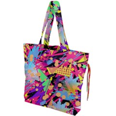 Psychedelic Geometry Drawstring Tote Bag by Filthyphil