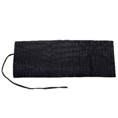 Black Crocodile Skin Roll Up Canvas Pencil Holder (s) by LoolyElzayat