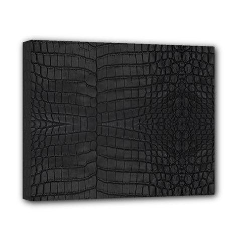 Black Crocodile Skin Canvas 10  X 8  (stretched) by LoolyElzayat